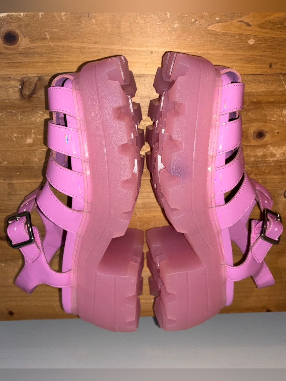 Katy Perry Women's Geli Combat Fisherman Buckle Sandal Pink Size 5 - Picture 6 of 9